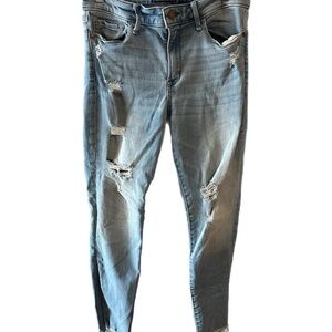 Abercrombie & Fitch Light Blue Distressed Ankle Jeans